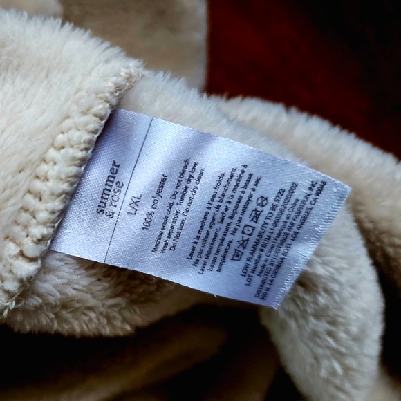 SUMMER & ROSE Plush Hooded Bathrobe /L-XL - Picture 6 of 8